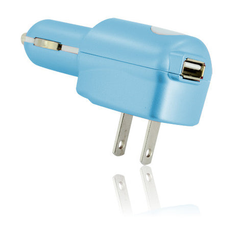 Lady Power, by Celltronix, Baby Blue Interchangeable Tip Wall, Car & USB Charger