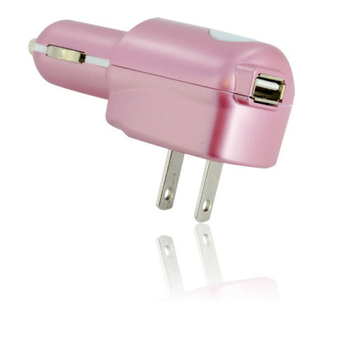 Lady Power, by Celltronix, Powder Pink Interchangeable Tip Wall, Car & USB Charger